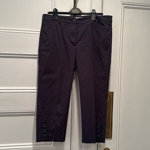 Talbots Cropped Cotton Pants, Dk Navy Blue 12